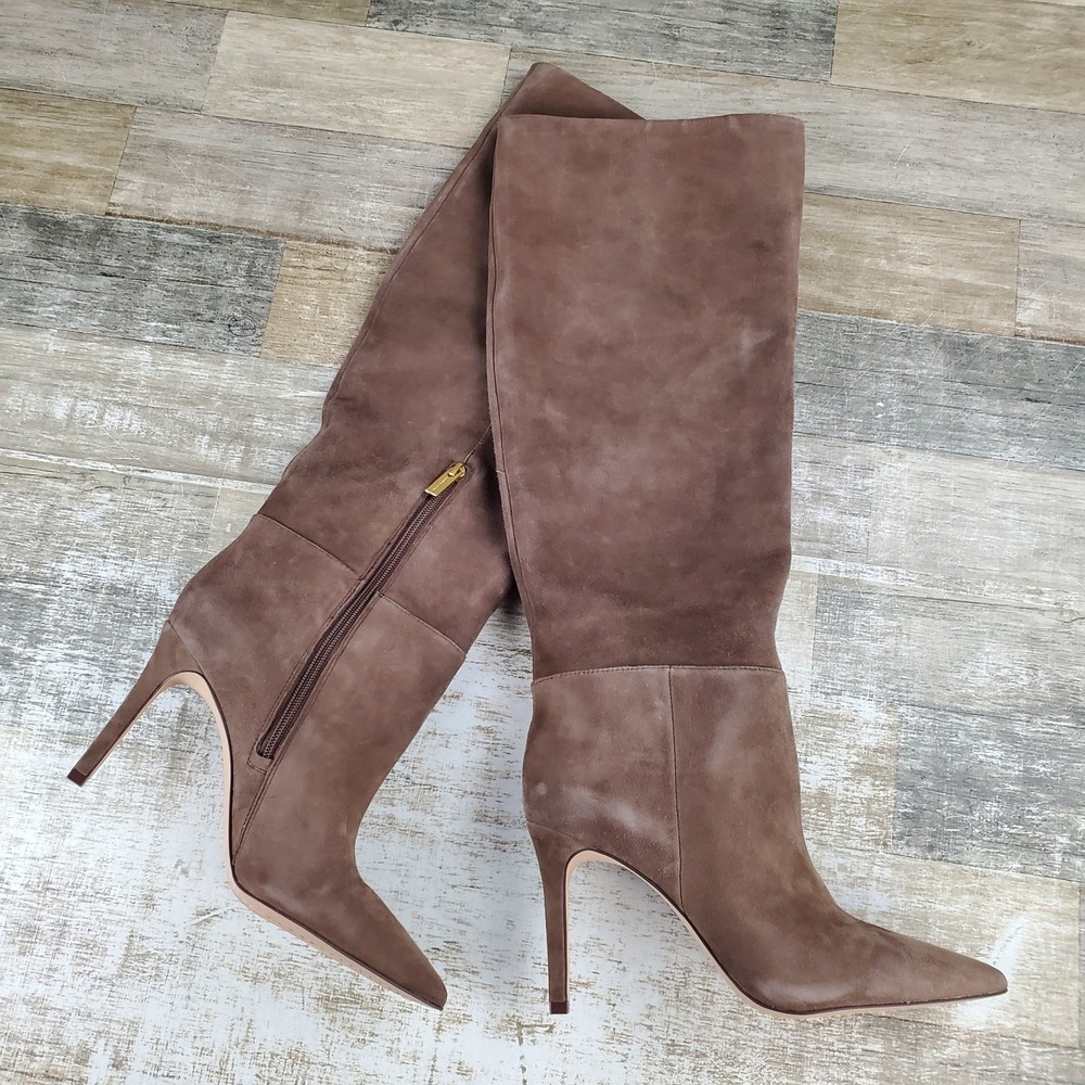 Vince Camuto Kashleigh Womens Knee-High Boots Sz 9 M Toasted Taupe Pointed Toe